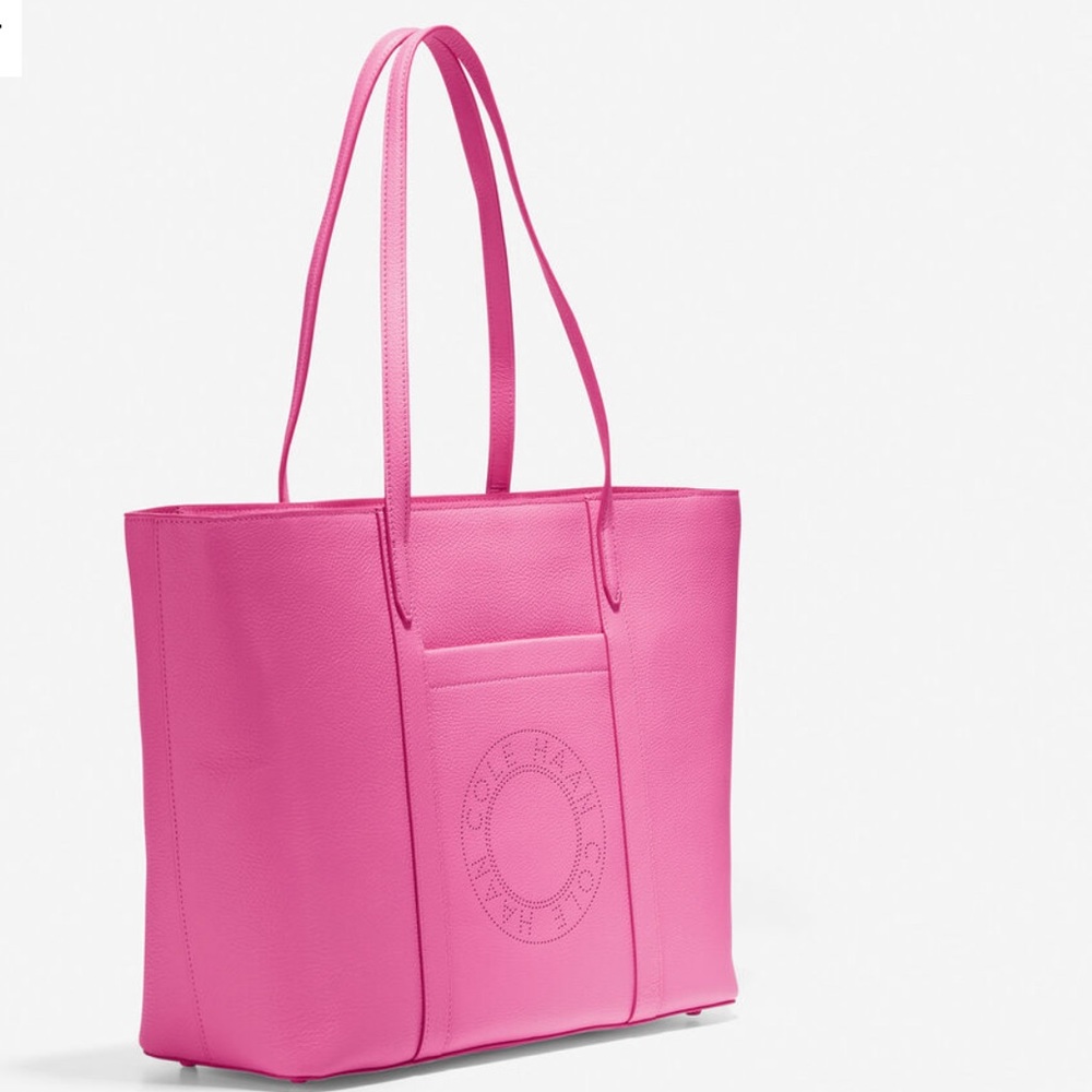 Cole Haan Leather Zip Top Tote Bag